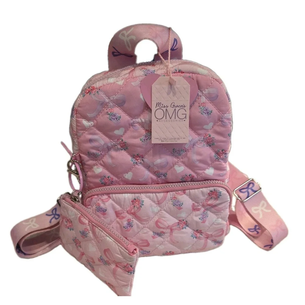 Miss Gwen OMG Pink Quilted Backpack & Soft Ballerina Doll New